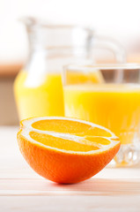 Orange with juice.
