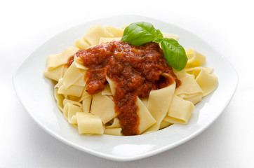 Tagliatelle with tomato sauce