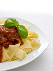 Tagliatelle with tomato sauce
