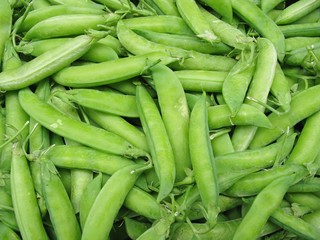 Fresh french beans at the greengrocer on the market