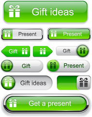 Gift high-detailed modern buttons.
