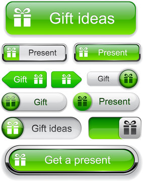 Gift high-detailed modern buttons.