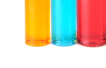 liquid soap, gel, shampoo, oil