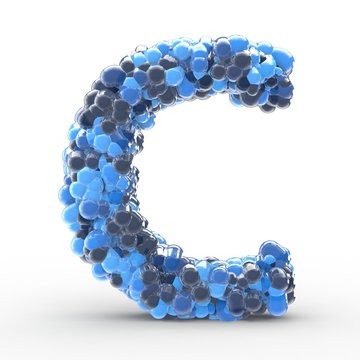 Texteffekt Molek&uuml;le blau Buchstabe C