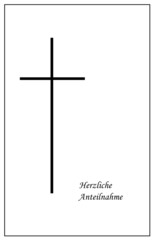 Trauerkarte mit Kreuz