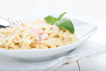 Pasta with salmon