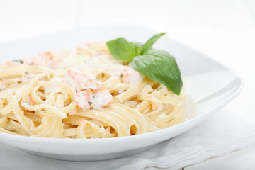 Pasta with salmon