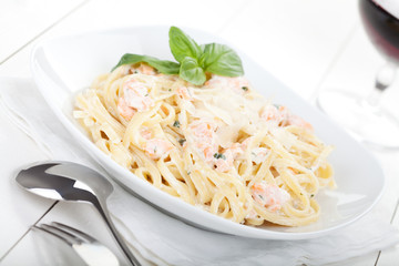 Pasta with salmon