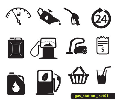 Gasoline station icons