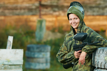 girl paintball player