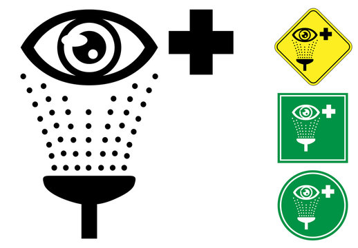 Emergency Eye Wash Pictogram Sign Icon