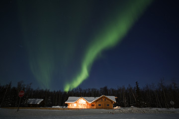 Aurora Borealis in alaskan night
