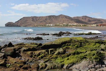 Fototapeta na wymiar Rocky coastline, Fuerteventura, Canary Islands, Spain
