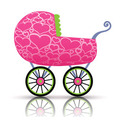 Stroller of hearts for baby