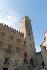 Fototapeta na wymiar Towers in San Gimignano Tuscany Italy