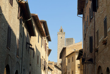 Fototapeta na wymiar Towers in San Gimignano Tuscany Italy