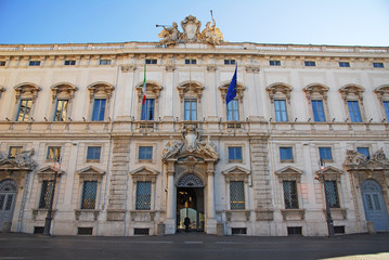 Rome, the Consulta building in Quirinale square.