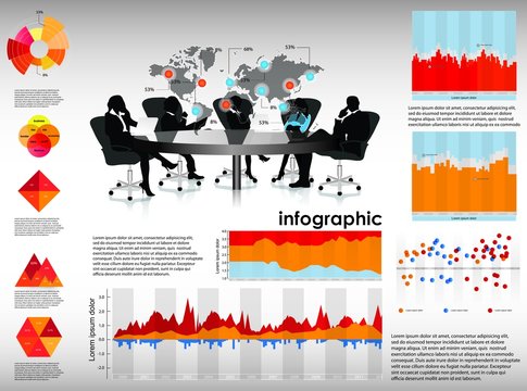 infographic vector graphs and elements. vector illustration.