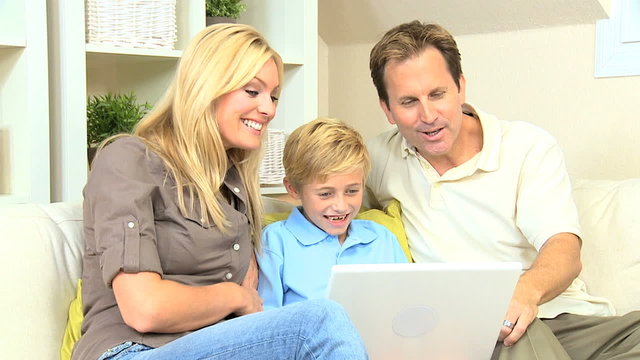 Caucasian Family Talking Via Online Web Chat