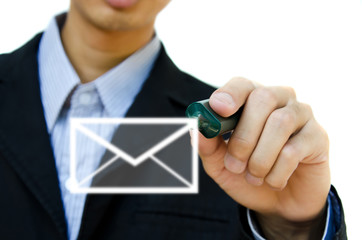 hand drawing email in a whiteboard..