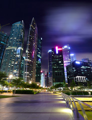 Naklejka na ściany i meble Singapore city skyline at night