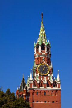 Clock tower in Moscow Kremlin