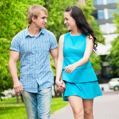 Portrait of a beautiful young happy couple