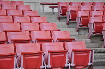 A field of empty stadium seats