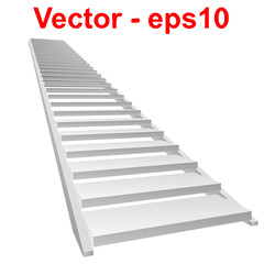 Vector conceptual 3D white stair