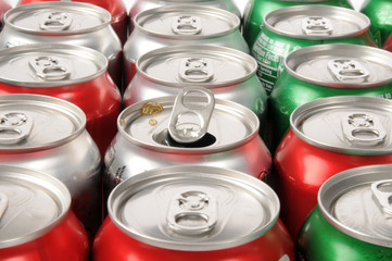Open soft drink can