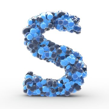 Texteffekt Molek&uuml;le blau Buchstabe S