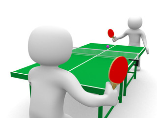 3d person playing table tennis