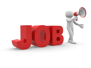 3dperson with a megaphone and word 