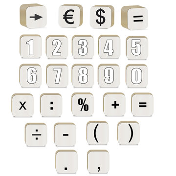 Zahlen und Rechenzeichen Vektor Set