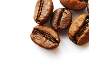Coffee beans isolated on white background