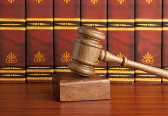 Gavel and old book