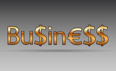 3d golden business text background.