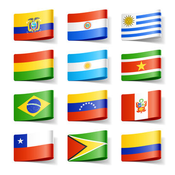 World flags. South America.