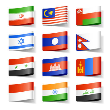 World flags. Asia.