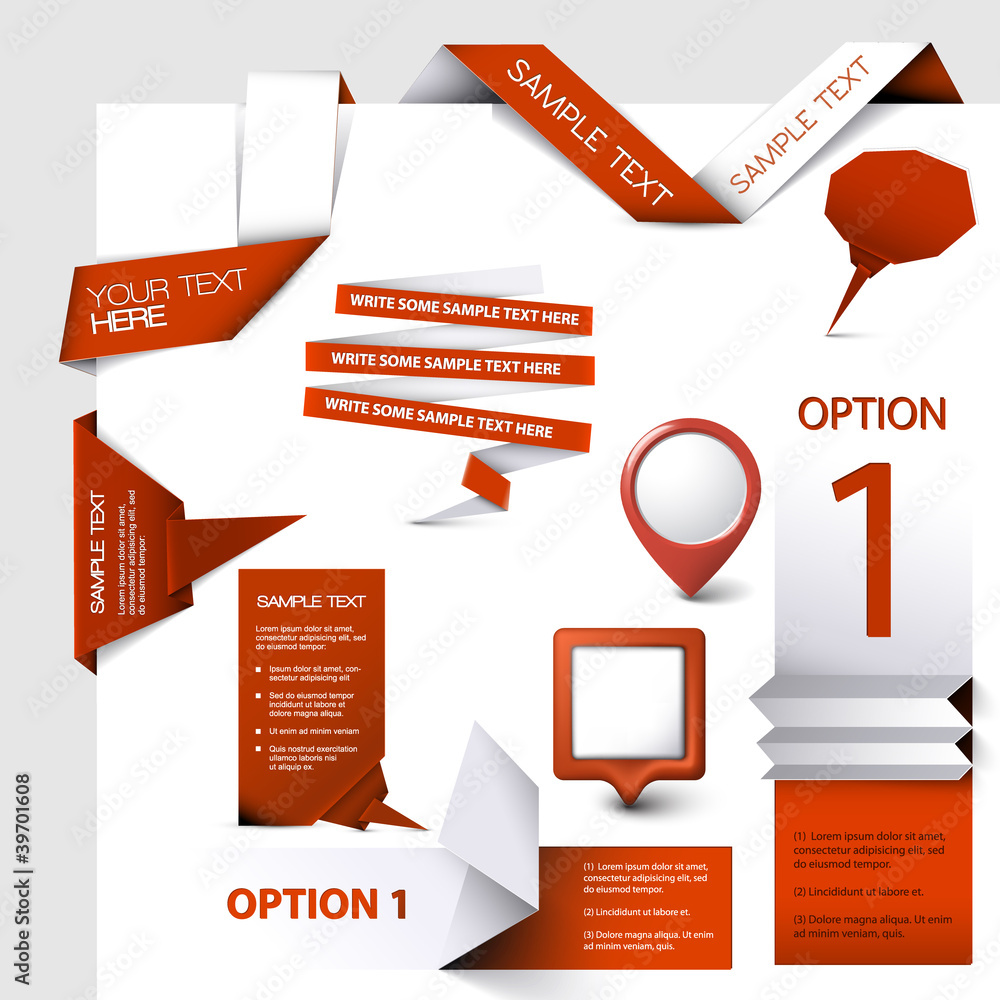 Poster set of vector web elements
