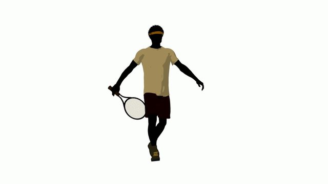african american tennis player with a tennis racket