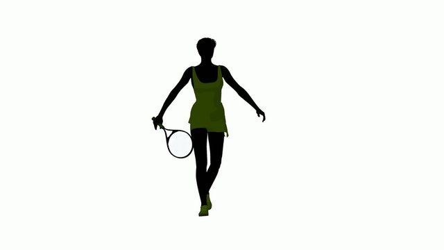 female tennis player with a tennis racket