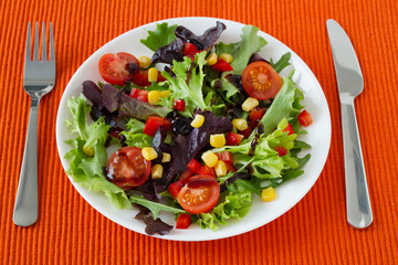 vegetable salad on the plate