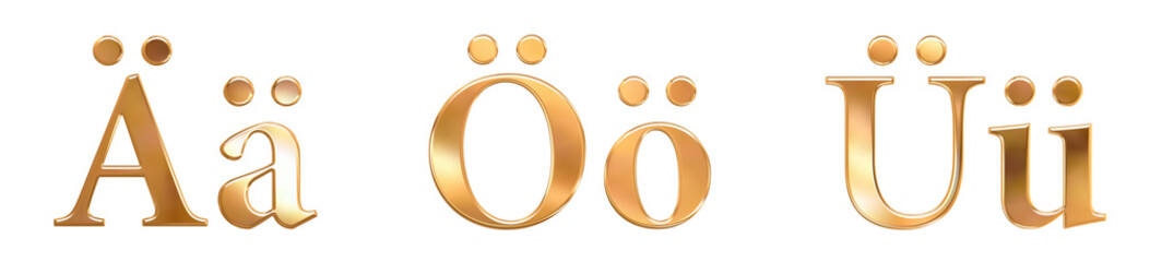 Goldene Buchstaben / Umlaute © mekcar
