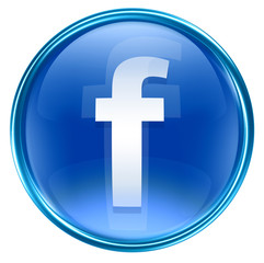 Fototapeta premium Facebook icon blue, isolated on white background