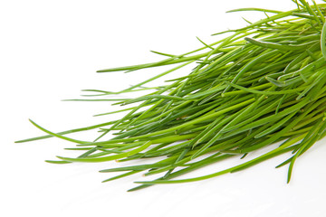fresh chives in closeup