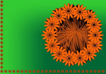 Wreath of orange flowers