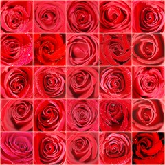 Mosaico ramo rosas rojas