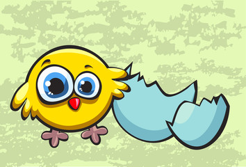 Yellow funny chicken