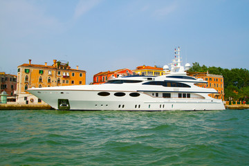 Yacht in Venice , Italy .